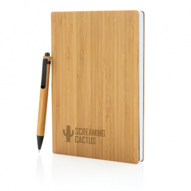 Logotrade promotional item image of: A5 Bamboo notebook & pen set