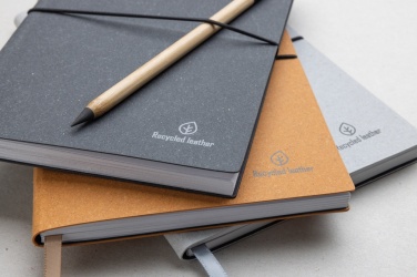 Logotrade promotional merchandise picture of: A5 recycled leather notebook