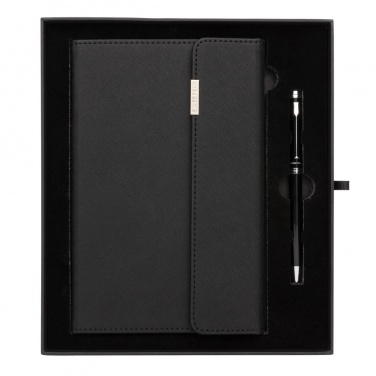 Logo trade promotional gifts image of: Swiss Peak deluxe A5 notebook and pen set