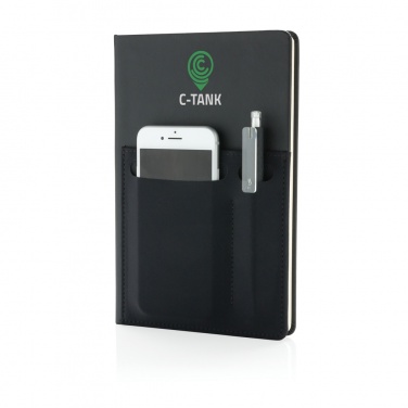 Logo trade promotional products image of: A5 Deluxe notebook with smart pockets