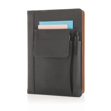 Logo trade corporate gifts image of: Notebook with phone pocket