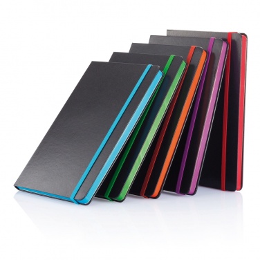 Logotrade corporate gift picture of: Deluxe hardcover A5 notebook with coloured side