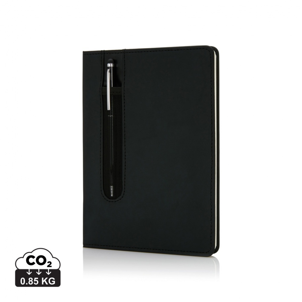 Logotrade promotional giveaway image of: Standard hardcover PU A5 notebook with stylus pen