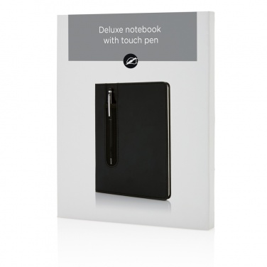 Logo trade promotional items picture of: Standard hardcover PU A5 notebook with stylus pen