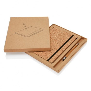 Logotrade promotional product image of: A5 notebook with bamboo pen including stylus