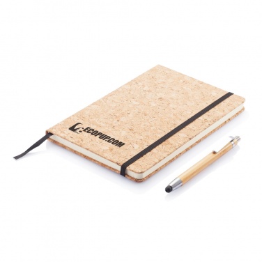 Logo trade advertising products picture of: A5 notebook with bamboo pen including stylus