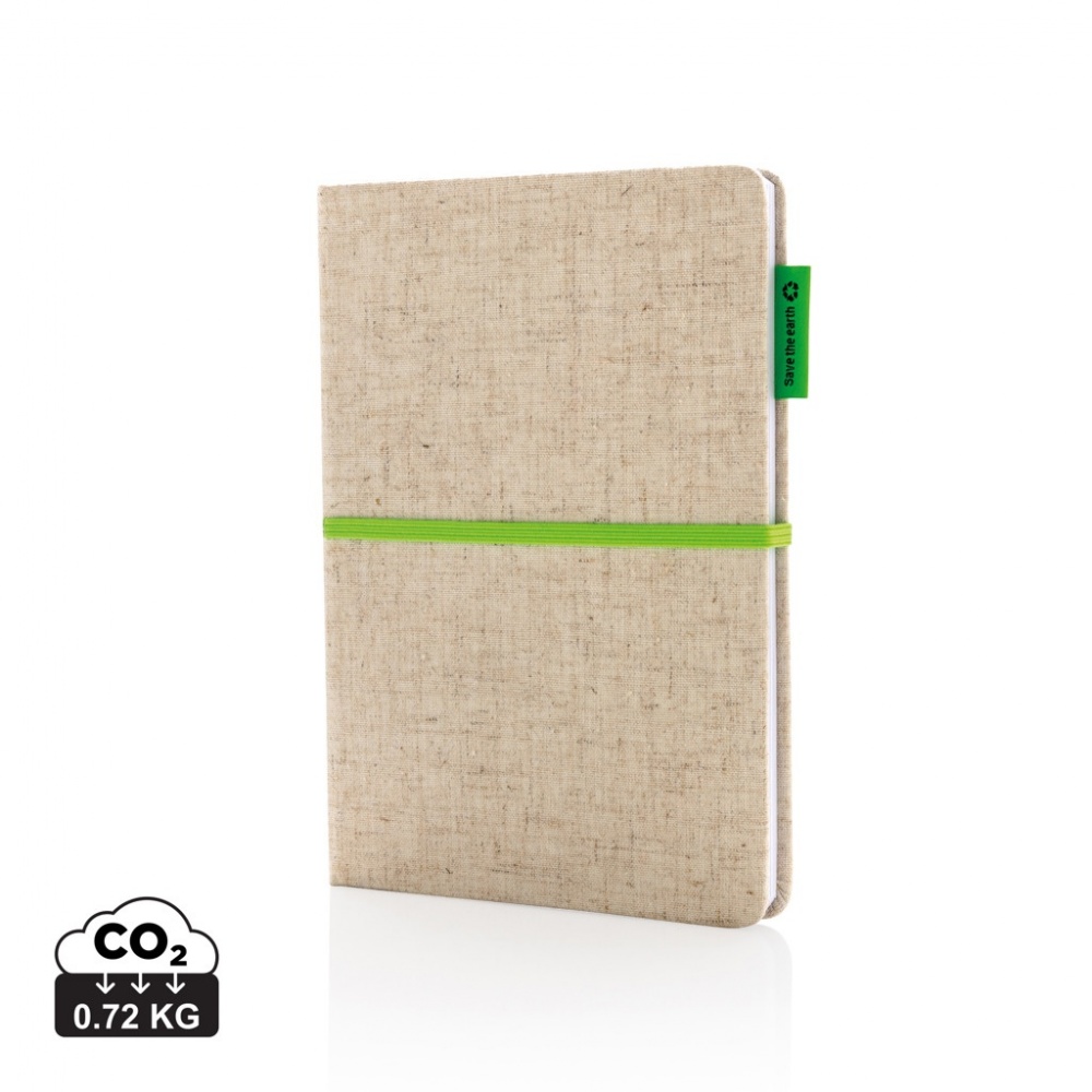 Logo trade business gifts image of: A5 jute notebook