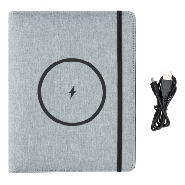 Logotrade promotional giveaway picture of: Air 5W wireless charging notebook with 5000mAh powerbank