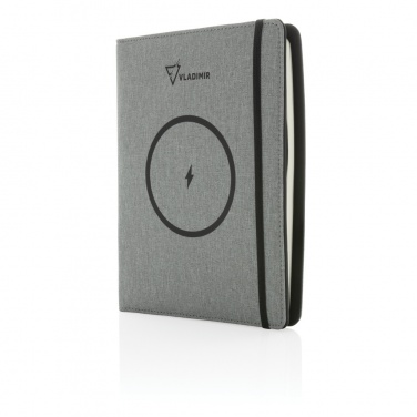 Logo trade promotional items image of: Air 5W wireless charging notebook with 5000mAh powerbank