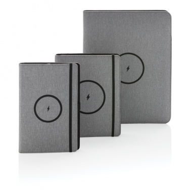 Logo trade business gift photo of: Air 5W wireless charging notebook with 5000mAh powerbank