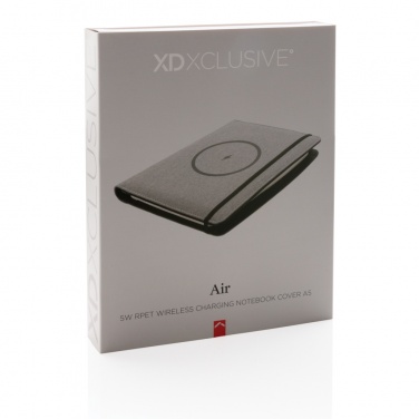 Logo trade business gifts image of: Air 5W wireless charging notebook with 5000mAh powerbank