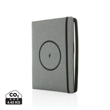 Logo trade promotional items image of: Air 5W wireless charging notebook with 5000mAh powerbank