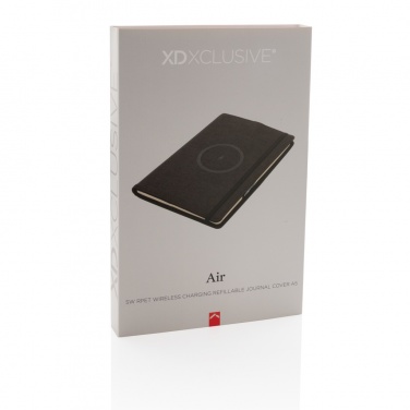 Logo trade promotional giveaways image of: Air 5W wireless charging refillable journal cover A5