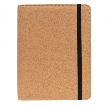 Logo trade promotional gifts image of: Deluxe cork portfolio A5 with pen