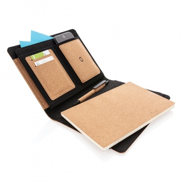 Logo trade promotional products image of: Deluxe cork portfolio A5 with pen