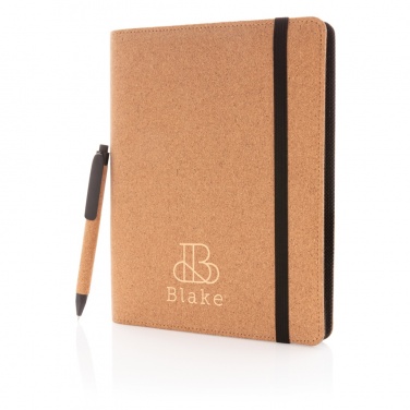 Logotrade promotional gift image of: Deluxe cork portfolio A5 with pen