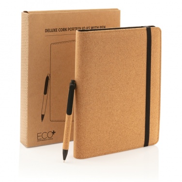 Logotrade business gift image of: Deluxe cork portfolio A5 with pen