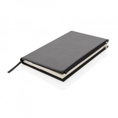 Logotrade promotional item picture of: Swiss Peak A5 PU notebook with zipper pocket