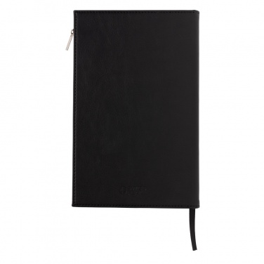 Logo trade advertising products picture of: Swiss Peak A5 PU notebook with zipper pocket