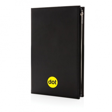 Logo trade advertising products image of: Swiss Peak A5 PU notebook with zipper pocket