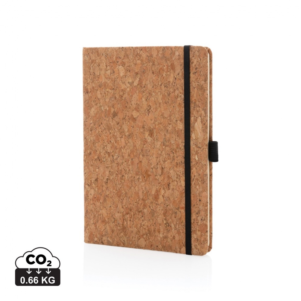 Logo trade business gifts image of: Cork hardcover notebook A5