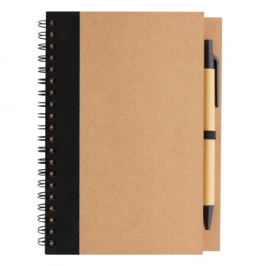 Logotrade promotional merchandise image of: Kraft spiral notebook with pen