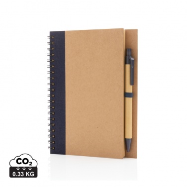 Logo trade promotional giveaway photo of: Kraft spiral notebook with pen