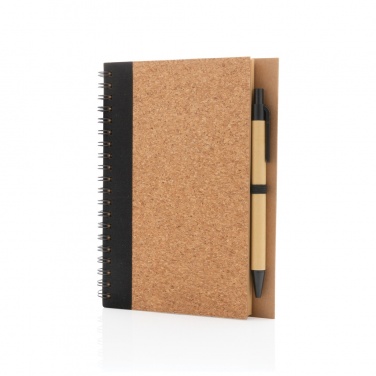 Logo trade promotional giveaways picture of: Cork spiral notebook with pen