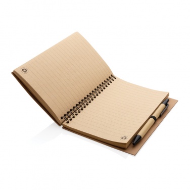 Logo trade promotional products image of: Cork spiral notebook with pen