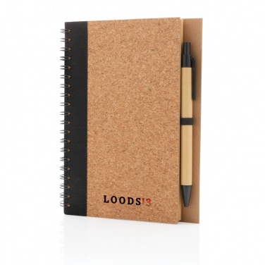 Logotrade advertising product picture of: Cork spiral notebook with pen