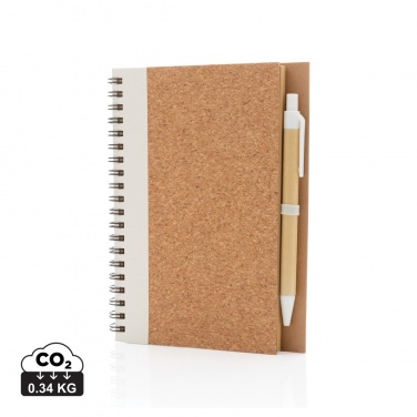 Logotrade promotional products photo of: Cork spiral notebook with pen