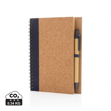 Logo trade promotional items picture of: Cork spiral notebook with pen