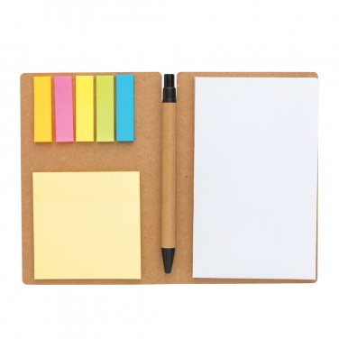 Logotrade corporate gift picture of: Kraft sticky notes A6 booklet with pen