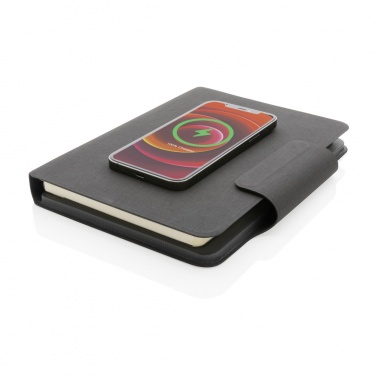 Logo trade promotional gifts picture of: Artic Magnetic 10W wireless charging A5 notebook