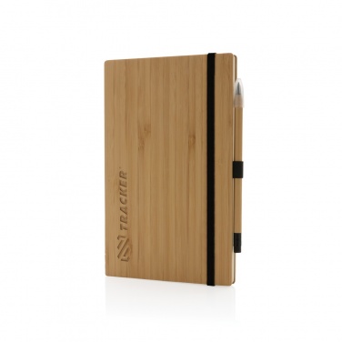 Logotrade promotional gift image of: Bamboo notebook and infinity pencil set