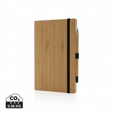 Logo trade corporate gifts picture of: Bamboo notebook and infinity pencil set