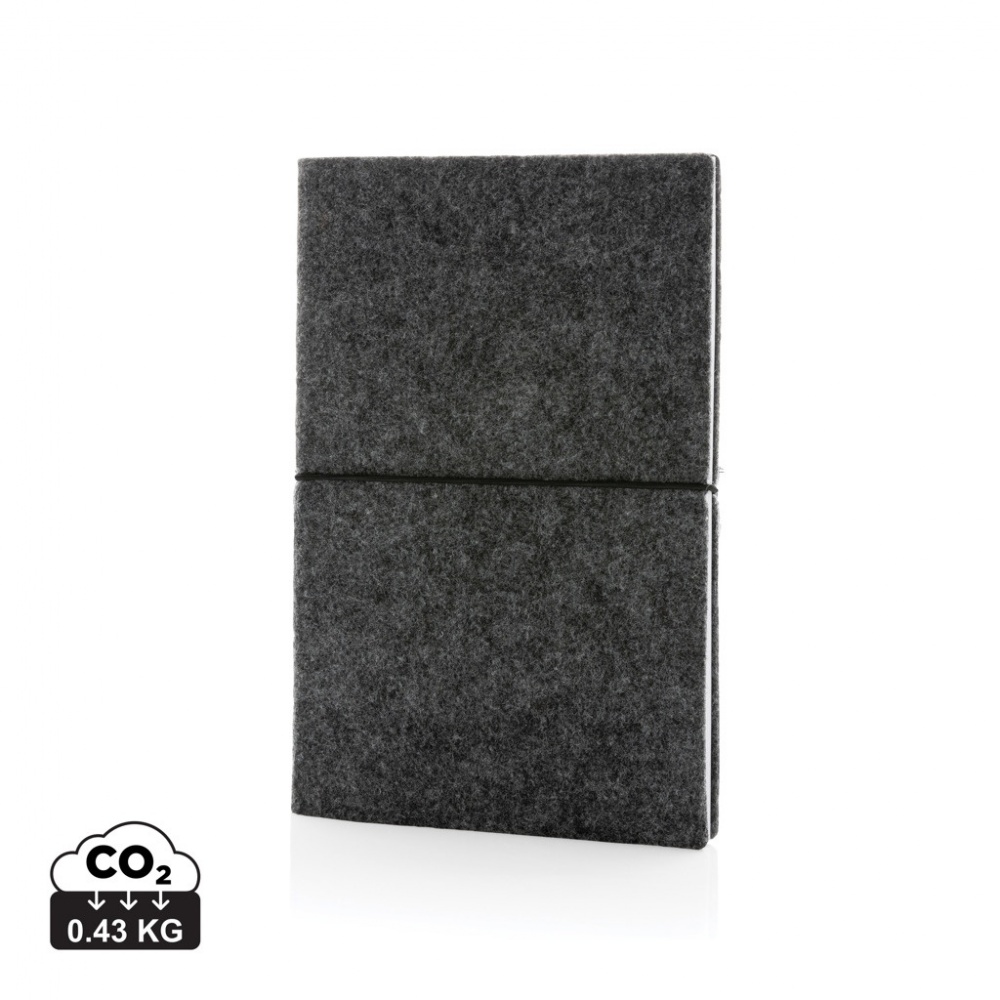 Logotrade promotional giveaway picture of: GRS certified recycled felt A5 softcover notebook