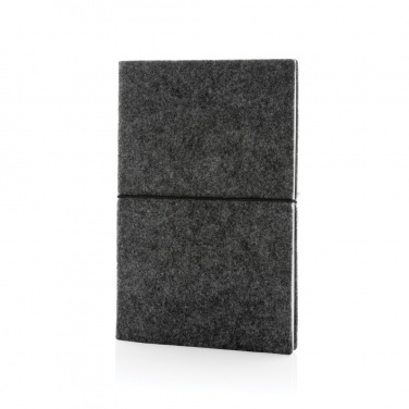 Logo trade advertising products picture of: GRS certified recycled felt A5 softcover notebook