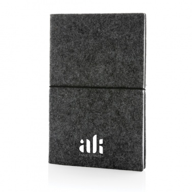 Logotrade promotional merchandise image of: GRS certified recycled felt A5 softcover notebook