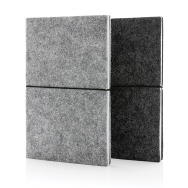 Logo trade advertising products picture of: GRS certified recycled felt A5 softcover notebook