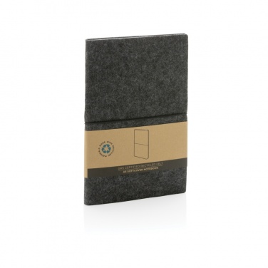 Logotrade business gift image of: GRS certified recycled felt A5 softcover notebook