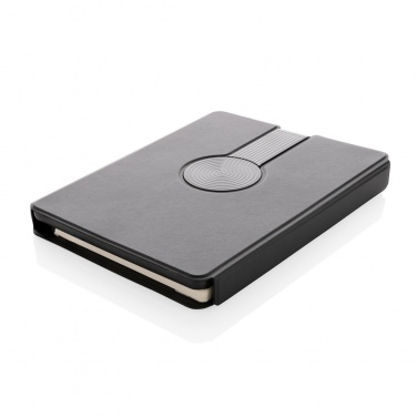 Logotrade corporate gift picture of: Swiss Peak RCS rePU notebook with 2-in-1 wireless charger