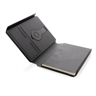 Logo trade business gifts image of: Swiss Peak RCS rePU notebook with 2-in-1 wireless charger