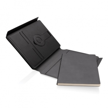 Logotrade promotional giveaway image of: Swiss Peak RCS rePU notebook with 2-in-1 wireless charger