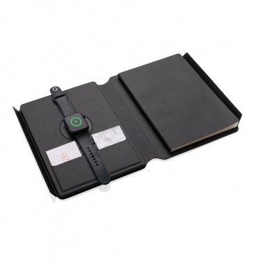 Logotrade business gift image of: Swiss Peak RCS rePU notebook with 2-in-1 wireless charger