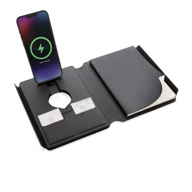 Logotrade promotional merchandise image of: Swiss Peak RCS rePU notebook with 2-in-1 wireless charger