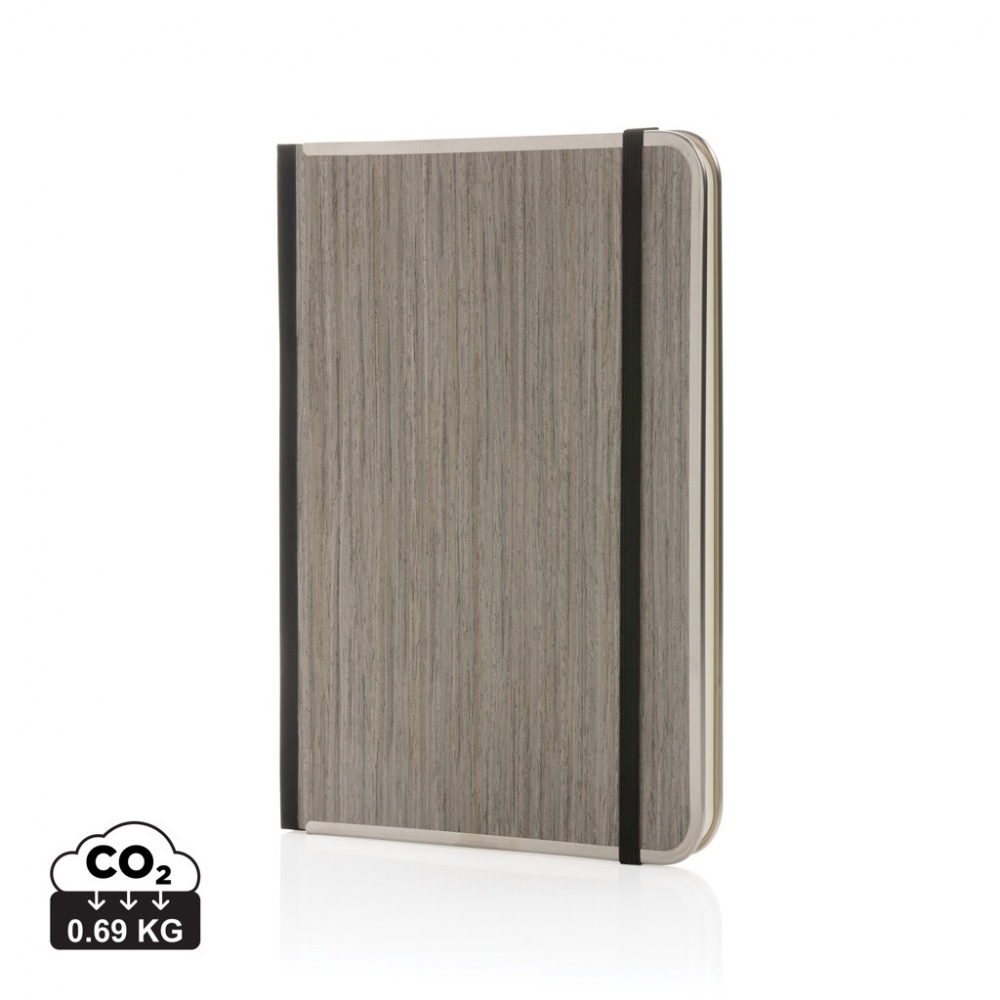 Logotrade promotional gift image of: Treeline A5 wooden cover deluxe notebook