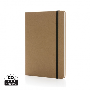 Logo trade business gifts image of: Craftstone A5 recycled kraft and stonepaper notebook