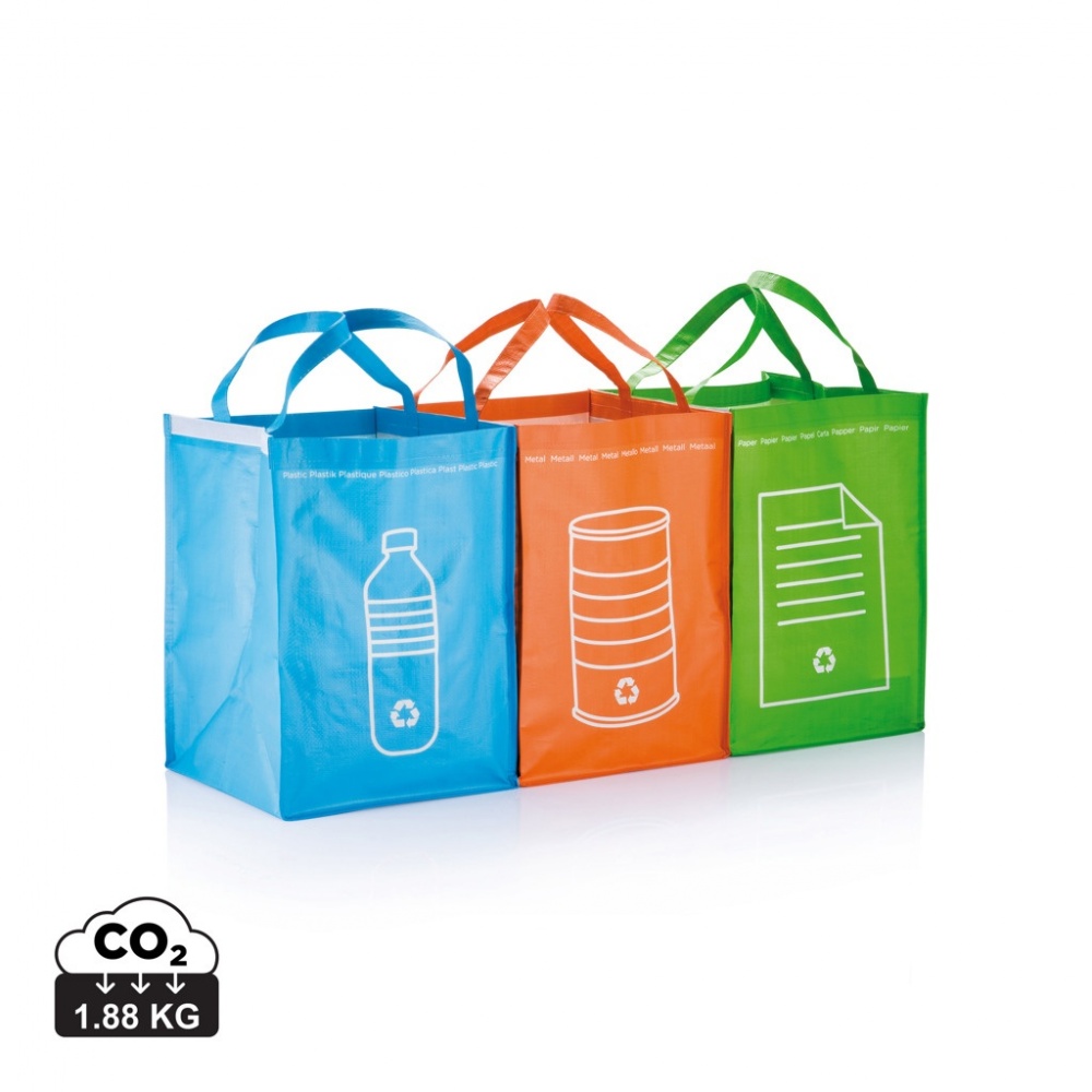 Logo trade promotional merchandise photo of: 3pcs recycle waste bags