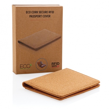 Logo trade promotional giveaways image of: Cork secure RFID passport cover